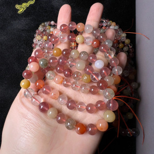 Duobao bracelet (strawberry crystal yellow dragon jade red rabbit hair green hair, etc.) card 8 mi