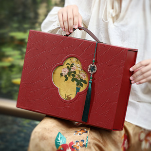 2025 new high-end Mid-Autumn Festival moon cake packaging box gift box 68 moon cake box hard box empty box logo wholesale