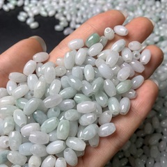 ミャンマーのa商品の翡翠の大きい穴の米の玉のブレスレットのネックレス