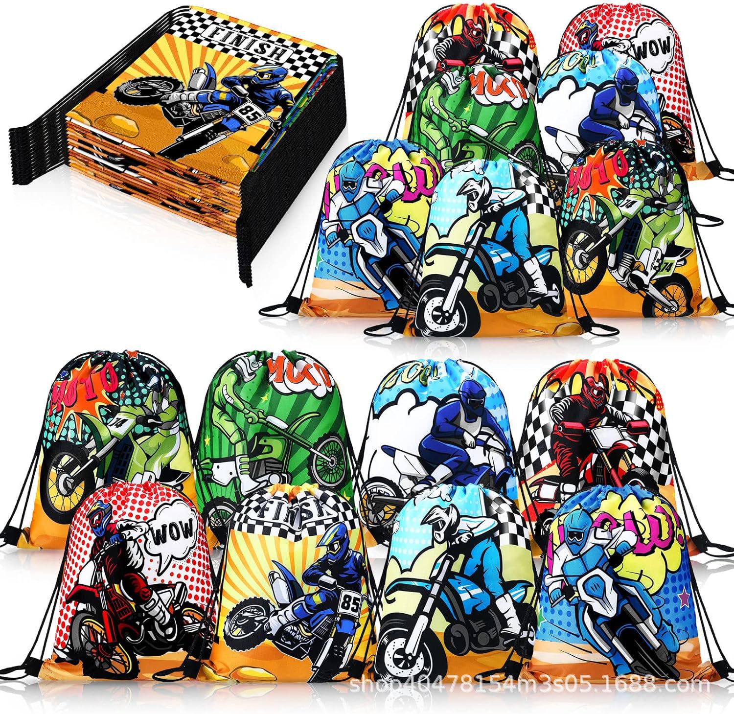 摩托车一双肩抽绳背包袋子便携收纳袋涤纶手提抽绳袋束口袋