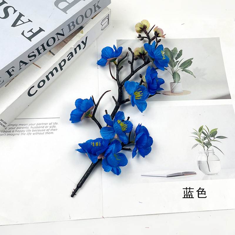 仿真腊梅枝桃花 中式diy祝寿蛋糕寿宴小摆件婚礼堂花艺道具小摆件|undefined