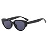 Wang Jiaer's same personality white frame cat eye black and white sunglasses female summer small box cool tide retro sunscreen glasses sunglasses