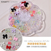 Nail decoration with bow, mixed set from pearl, accessory, with little bears, wholesale