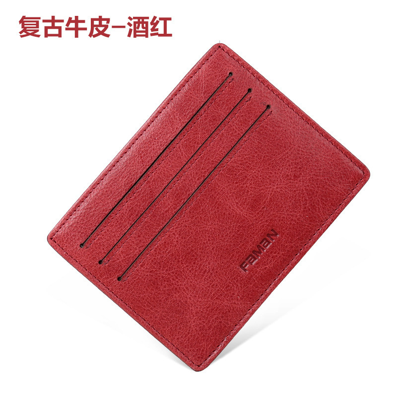 Cartera ultrafina Cartera de conducir de cuero para hombre Cartera de conducir para mujer Cartera de tarjeta Cartera de crédito de posición de tarjeta múltiple Cartera pequeña