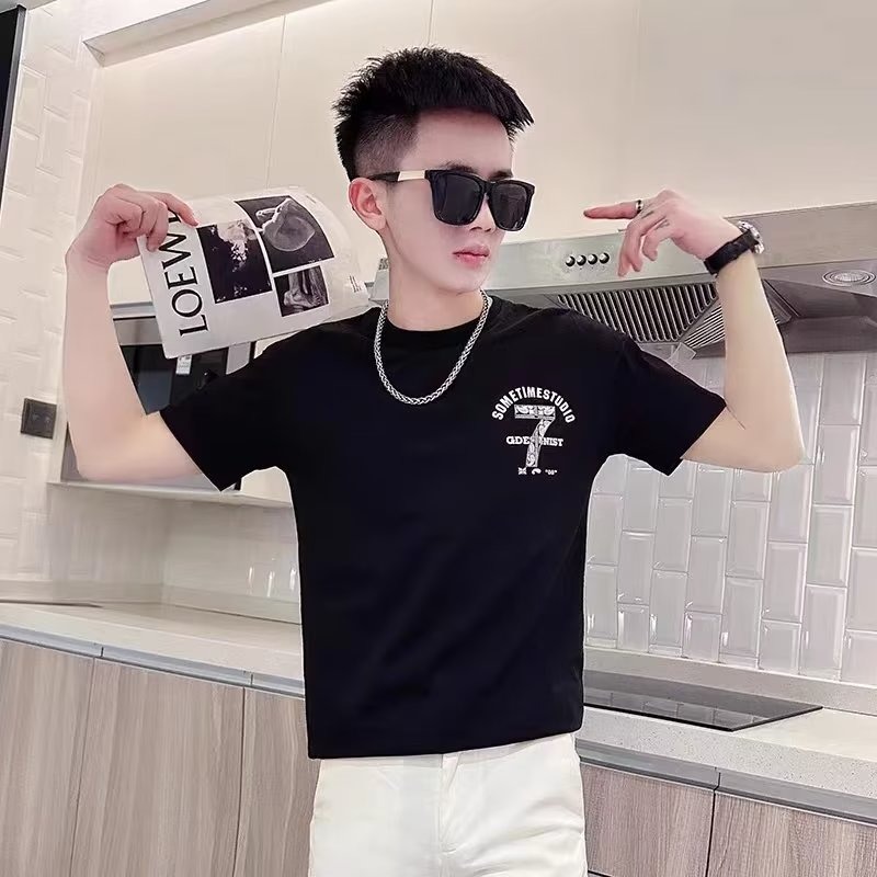Summer trend retro fashionable short sleeve T-shirt