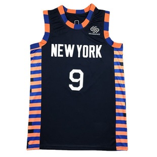 New Season Knicks Embroidered Edition Basketball Jersey Jersey No. 9 No. 33 Barrett Sports Vest Competition Training