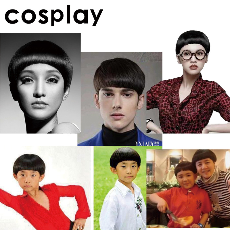 Cross-border best-selling men's mushroom head wig, European and American fashion short hair wigs, full head wig, flat head men's hairpiece Cross-border best-selling men's mushroom head wig, European and American fashion short hair wigs, full head wig, flat head men's hairpiece