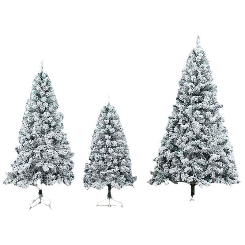 Nueva decoración navideña transfronteriza, árbol de Navidad de PVC realista para hotel, de pie, flocado, con diseño de lápiz, plegable, venta al por mayor de fábrica.
