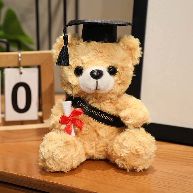 Doctor sombrero oso muñeca doctor oso de peluche de juguete graduación oso muñeca graduación temporada regalo logo