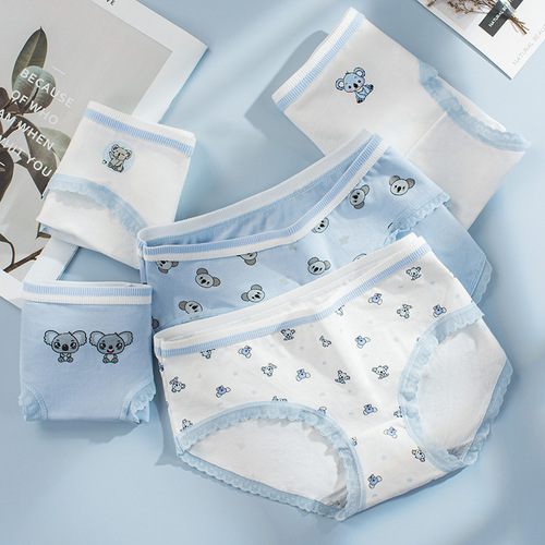 Graphene 40 count underwear women's pure cotton crotch mid-waist comfortable and breathable Japanese koala student Korean style briefs