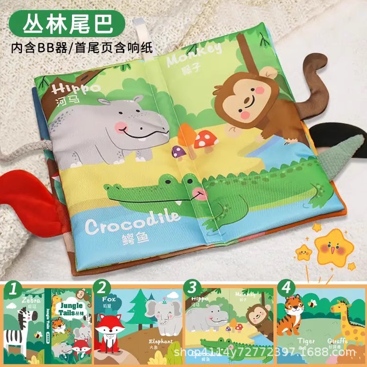 Libro de tela de cola para bebés rasgar y rasgar libros nuevos estudiantes encuentran cajas de regalo para bebés sacan rabanes juguetes tranquilos mordidos