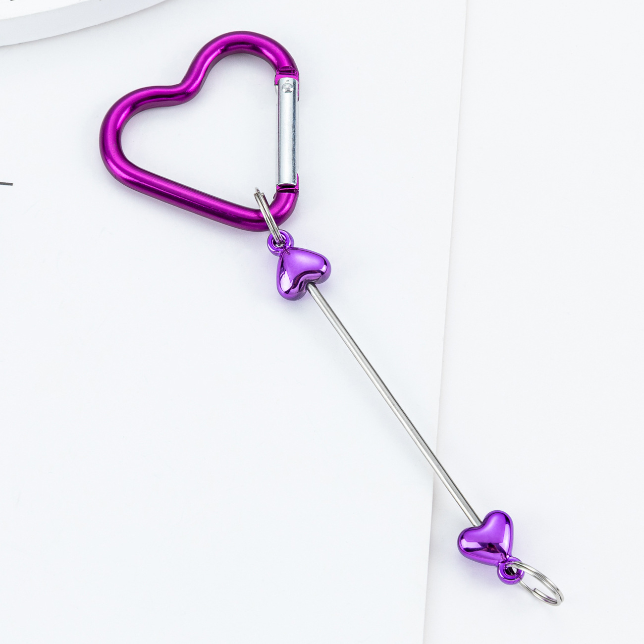 Bricolaje amor mosquetón con cuentas gancho de metal llave hebilla mochila mosquetón multifunción al aire libre