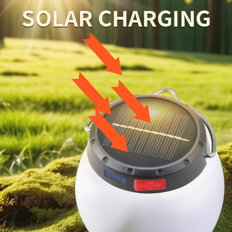Cross-Border New Product LED Warm Yellow Solar Charging Compactweight Can Be Hanged Or Placed Rechargeable Camping_desvips.com
