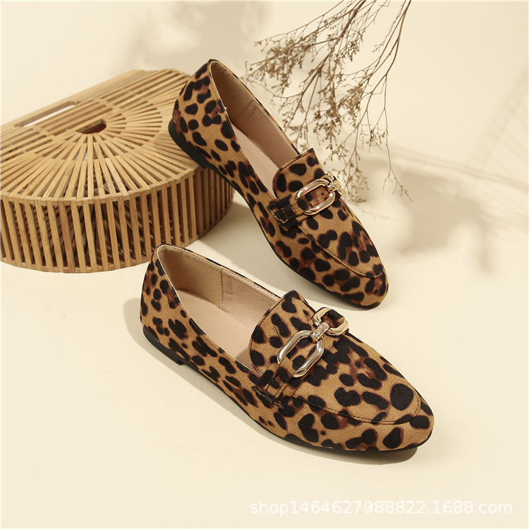 British fashion leopard print casual soft sole shoes women's 2025 loafers women's casual shoes round toe flat shoes women's autumn British fashion leopard print casual soft sole shoes women's 2025 loafers women's casual shoes round toe flat shoes women's autumn