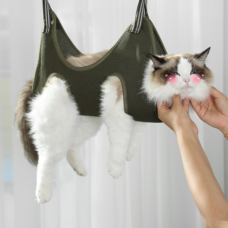 Thickened Multifunctional Cat Washing Bag, Kitten Bathing Tool, Cat Bathing Bag, Fixed Bag, Multifunctional Anti-Scratch Cat Bag