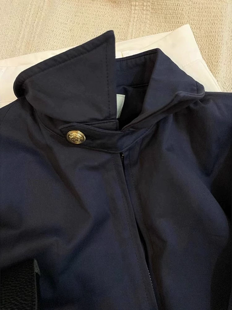 Малая синяя осенняя куртка для отдыха, для подростков, стиль Chanel