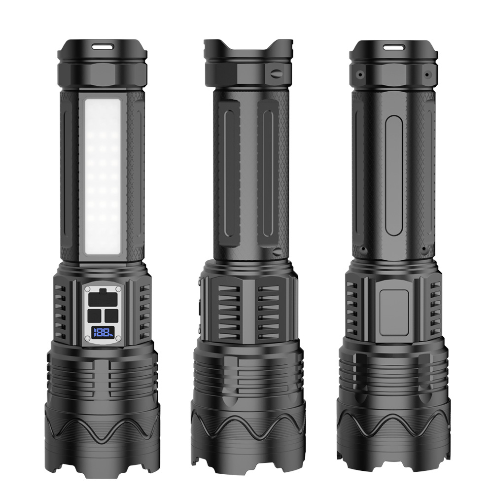 Patrulla transfronteriza al aire libre condensar luz de larga distancia linterna de luz fuerte carga portátil estiramiento al por mayor láser blanco superbrillante