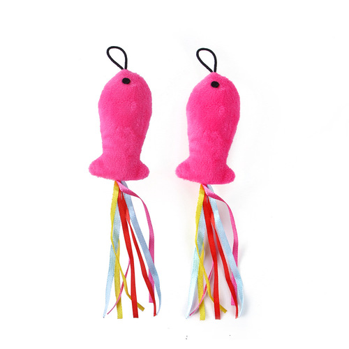 Cross-border new pet cat toy, small fish replacement head, funny cat stick, cat plush toy, fishing rod replacement head