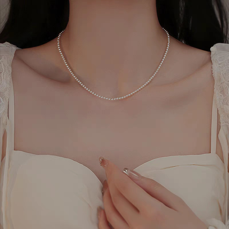 3 ミリメートル Shijia 小米ビーズ真珠のネックレス女性のネックレス愛鎖骨チェーン小さな真珠のネックレス 2025 新しいホットスタイル|undefined