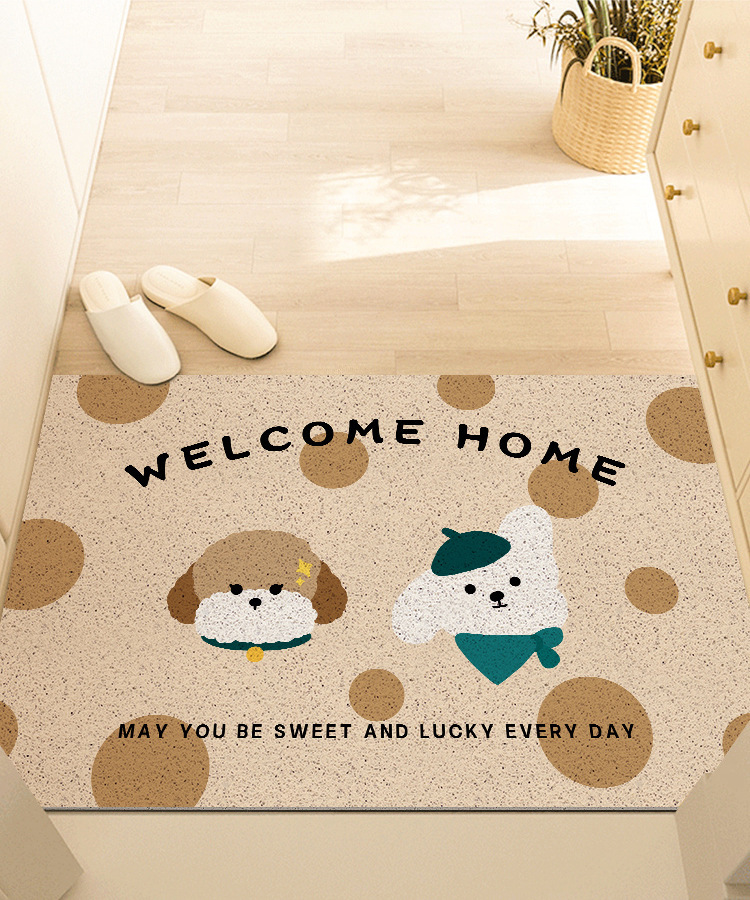 Cartoon Entrance Mat Cute Silk Loop Mat Scraping Mud and Rubbing Soil Door Mat Entrance Shoe Changing Area Anti-slip Mat