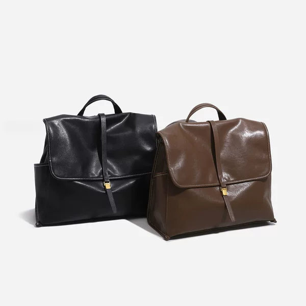 New versatile women's bag made of vegetable-tanned sheepskin, suitable for mountain trekking and daily use, large-capacity, lightweight, suitable for travel and commuting, casual backpack