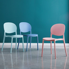 工厂直发北欧简约塑料椅子家用餐椅成人休闲创意书桌椅懒人靠背凳