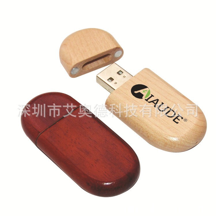Oval Wooden USB Flash Drive 32g Corporate Office Promotional Gift Bidding Pebble Wood Bamboo Set USB Flash Drive 64g
