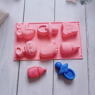 6 bottle feet 613 biscuits silicone mold cake ice cream pudding dessert mold soap baking utensils