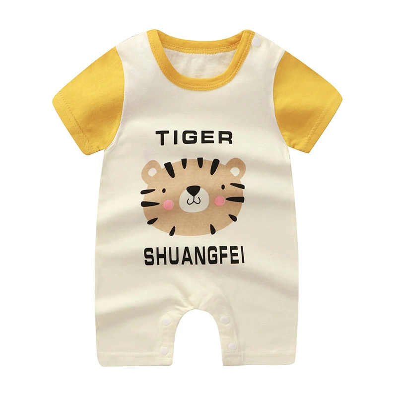 Short-Sleeve Baby Romper Summer Bodysuit, Newborn Girls, Thin Lightweight, 59–90 cm