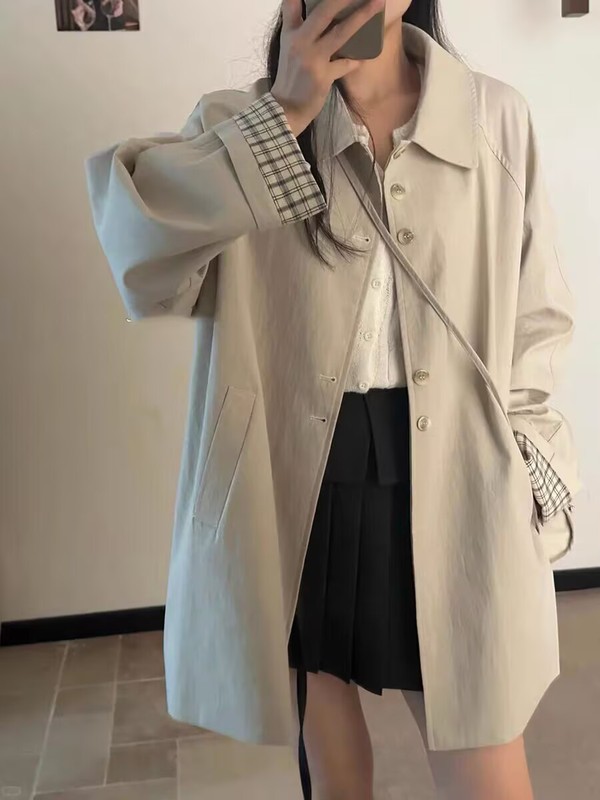 爆款中长款风衣外套女2025秋季新款韩版薄款巨好看的正流行小个子|undefined