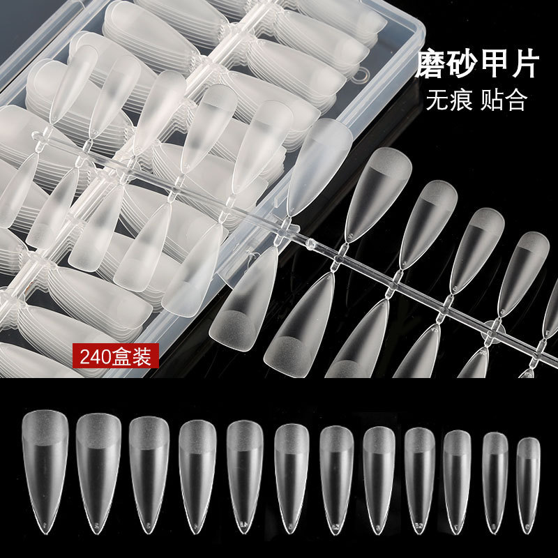Nail Art Thin Frosted Non-engraved Grinding 240 Non-marking Nail Extend Full and Half Dual-purpose Nail Patch Wear Nail Patch
