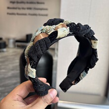 韩系大版牛仔星星宽版减龄麻花编织减龄头包脸发箍发卡饰品女头箍