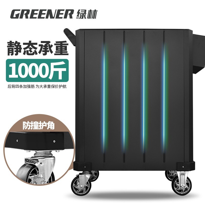Carrito de Herramientas Green Forest, Carrito Pequeño con Cajones para Reparación de Automóviles, Juego de Herramientas Multifuncional de Grado Industrial para Taller con Revestimiento image 3