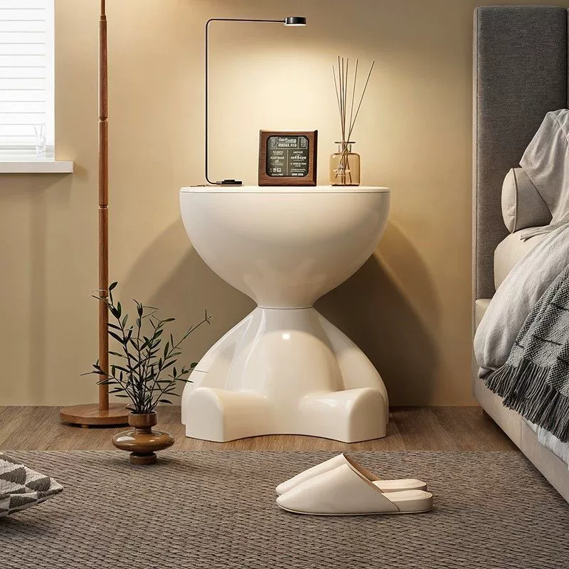Floor-standing plastic storage rack, compact bedside cabinet, modern narrow small size