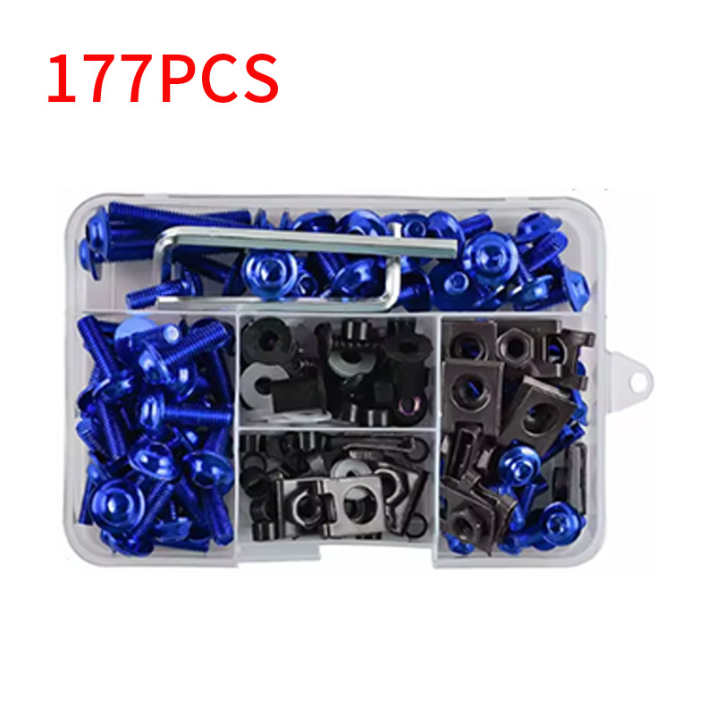 Juego de Tornillos para Carenado de Motocicleta 155pcs 177pcs 195pcs de Aluminio