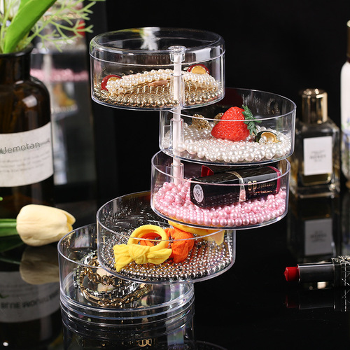 Transparent rotating jewelry box accessory storage box headband hair tie display rack cosmetic organizer direct from manufacturer