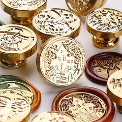 新品 34款可選 新萬聖系列 火漆印章黃銅頭雕刻章頭 批發