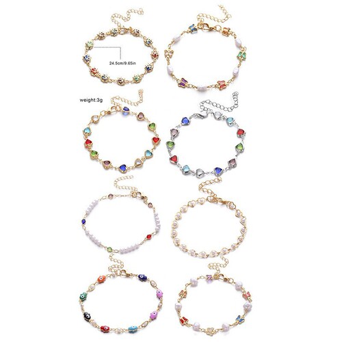 New European and American Niche Colorful Devil's Eye Bracelets—Stunning Gemstone Crystal Designs, Trendy for Women, Perfect for a Sophisticated Summer Look—Wholesale Available