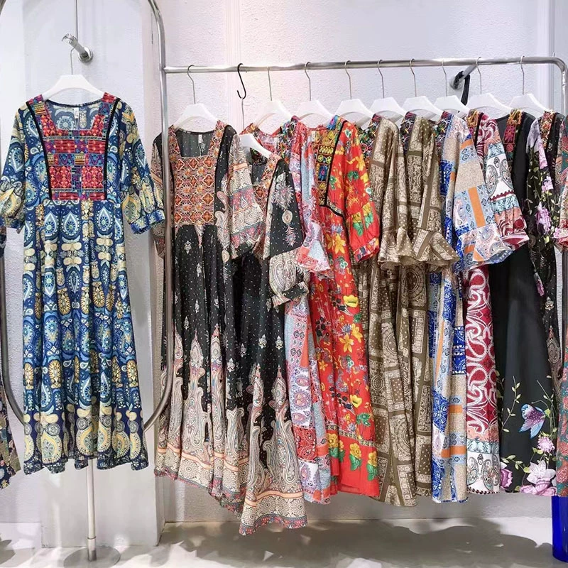 Flower Rujin 23 лето новое китайское вышитое платье в стиле бренд скидка женская одежда в прямом эфире