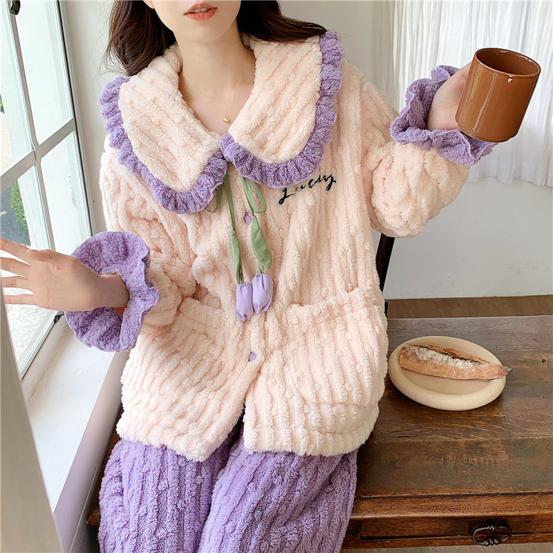 Flannel demi-season cute pijama