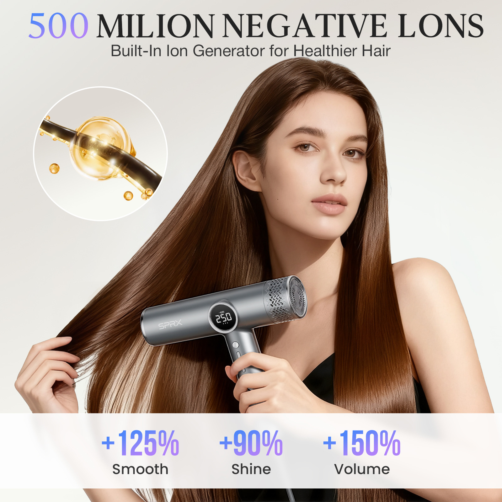 Cross-Border Household High-Speed Hair Dryer, High-Wind, Silent, Negative Ion Hair Dryer, Special Hair Dryer for Barber Shops