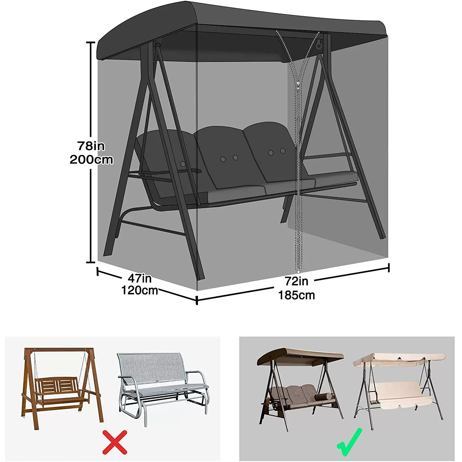 跨境现货 露台摆蚊帐 防水帐篷 室外庭院摇椅秋千防虫罩 网纱蚊帐