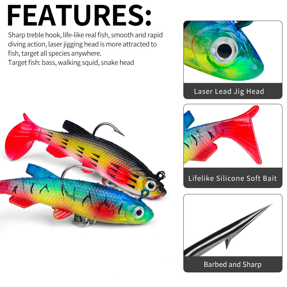 Leading fish tail 7.5cm 13.5g simulation Luya fake bait tilled mouth sea bass sea bass and fresh sea sea fishing bait spot