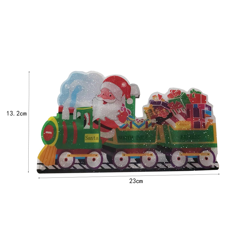 Luces LED de Navidad con diseño de Papá Noel, muñeco de nieve y árbol de Navidad, luces decorativas para escaparates, luces colgantes con ventosa, iluminación creativa