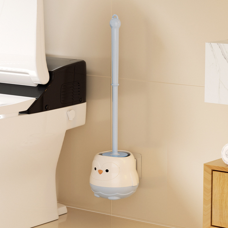 かわいいペンギントイレブラシ家庭用ブラシバスルームトイレ漫画ロングハンドルトイレブラシクリーニングブラシ|undefined