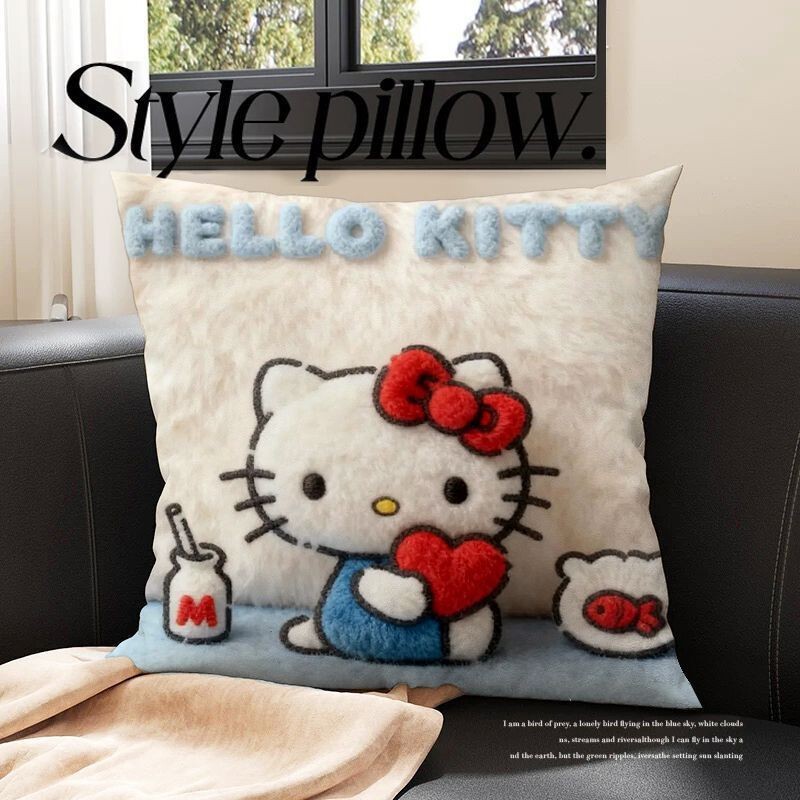 Cute Flat Hellokitty Printed Pillow Cushion Home Pillow Office Nap Pillow Sofa Pillow