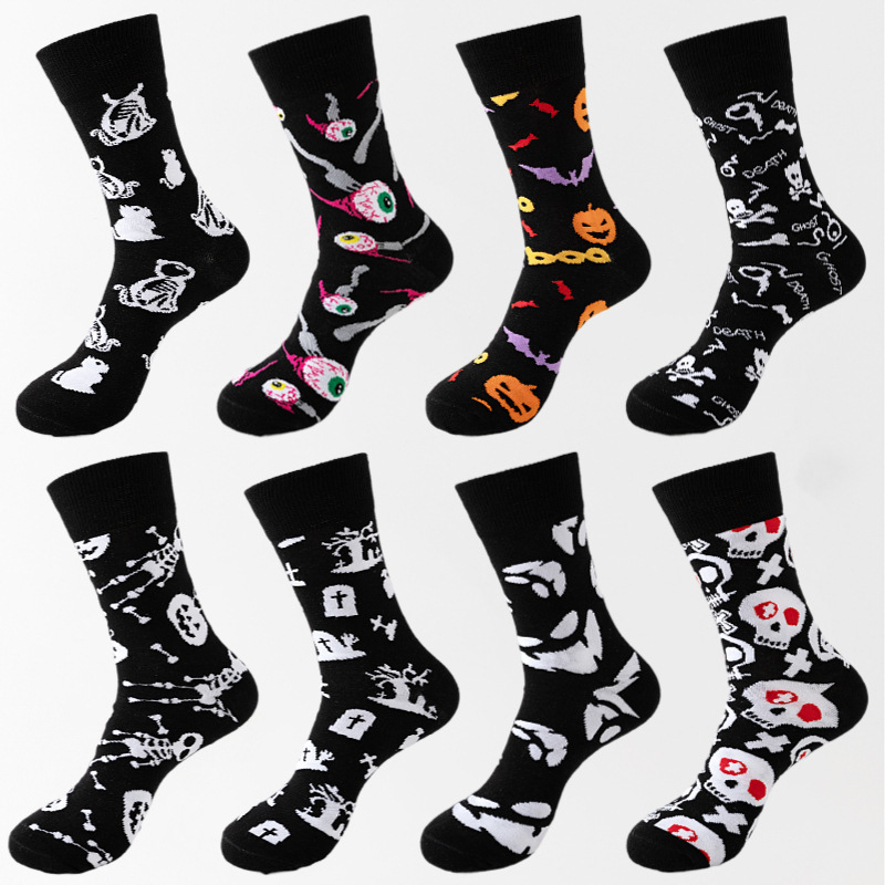 New cross-border men's socks plus size cotton socks Halloween socks Thanksgiving women's foreign trade stockings wholesale New cross-border men's socks plus size cotton socks Halloween socks Thanksgiving women's foreign trade stockings wholesale