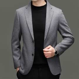 皮尔卡丹2026春秋季新款休闲西装外套男西服修身单西外套男