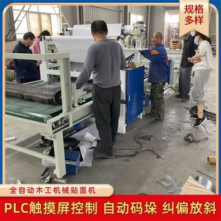 全自动龙门架上下料机械手pur贴面机 皮革海绵汽车内饰木工平贴机