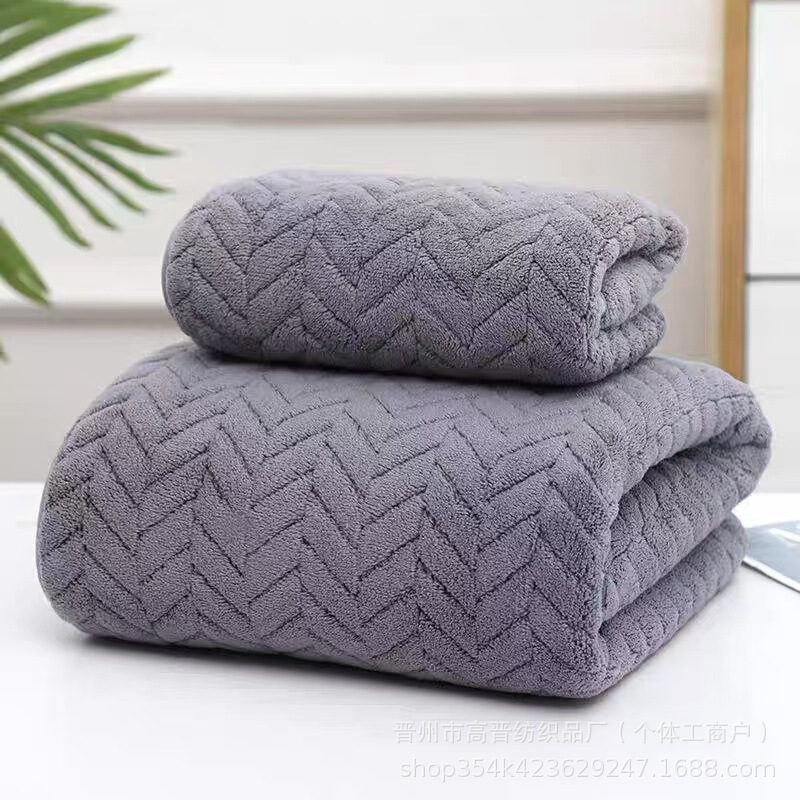 Cross-Border E-Commerce Towel Bath Towel Set Warp Knitted Coral Velvet Household Towel Coral Velvet Towel Bath Towel Wholesale